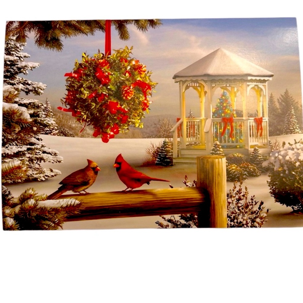 16 Vintage Christmas Cards Featuring a Snow Scene with Cardinals & Matching Env